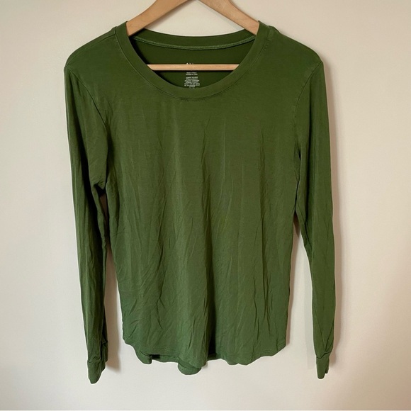 Kyte Living Adult Bamboo Long Sleeve Pajama Top Green Size Small - Picture 1 of 4